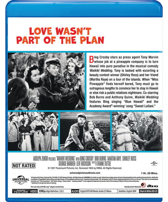 Waikiki Wedding (MOD) (BluRay Movie) - back cover art