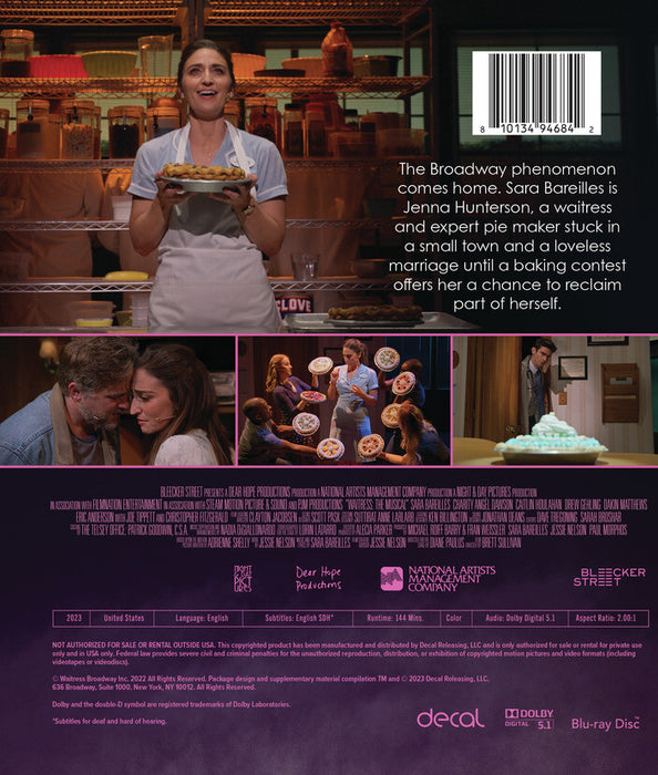 Waitress: The Musical (MOD) (BluRay Movie) - back cover art