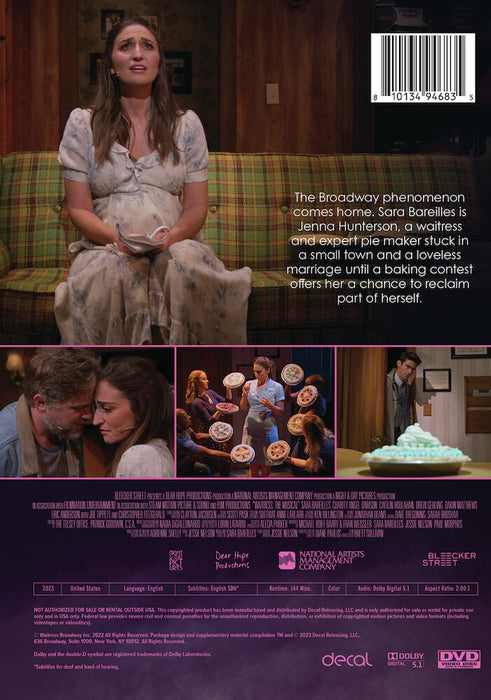 Waitress: The Musical (MOD) (DVD Movie) - back cover art