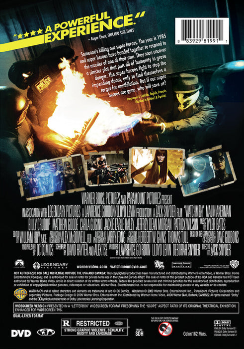 Watchmen (MOD) (DVD Movie) - back cover art