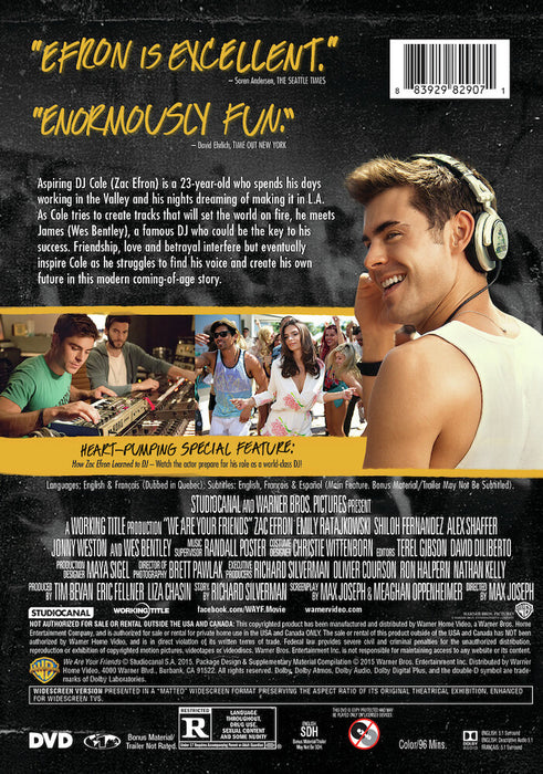 We Are Your Friends (MOD) (DVD Movie) - back cover art