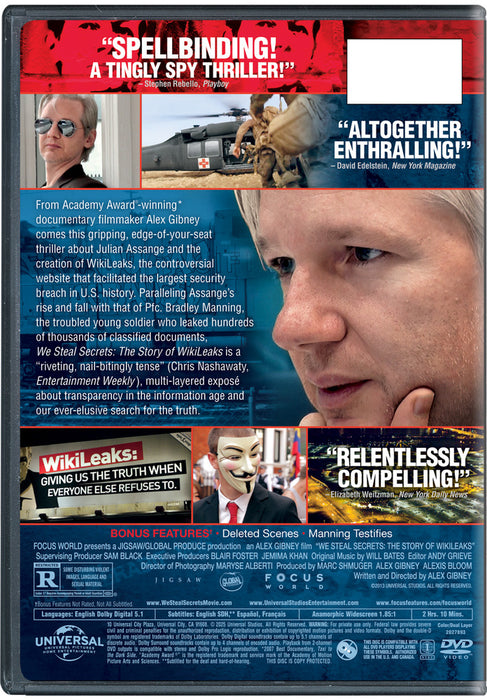 We Steal Secrets: The Story of Wikileaks (MOD) (DVD Movie) - back cover art