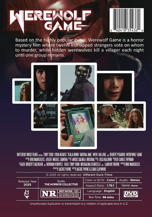 Werewolf Game (MOD) (DVD Movie) - back cover art