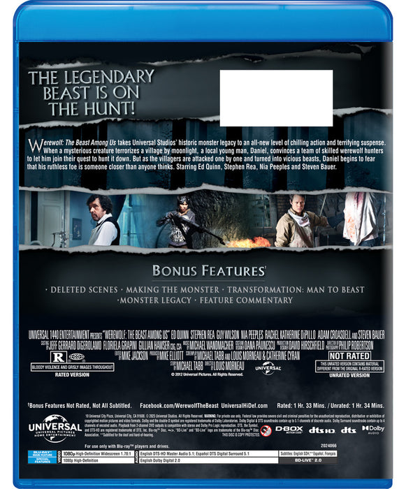 Werewolf: The Beast Among Us (MOD) (BluRay Movie) - back cover art