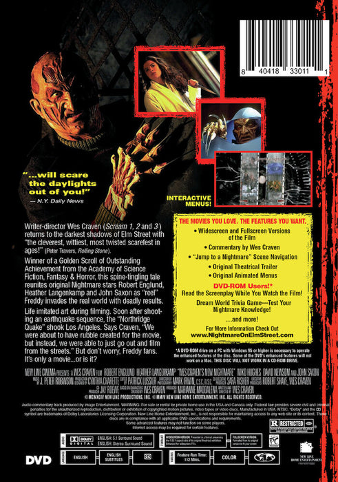 Wes Craven's New Nightmare (MOD) (DVD Movie) - back cover art