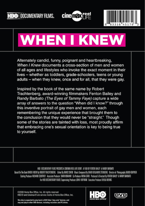 When I Knew (MOD) (DVD Movie) - back cover art