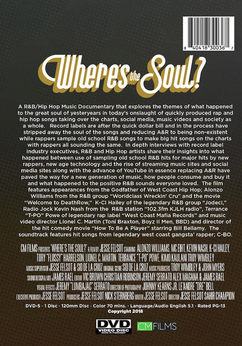Where's the Soul? (MOD) (DVD Movie) - back cover art