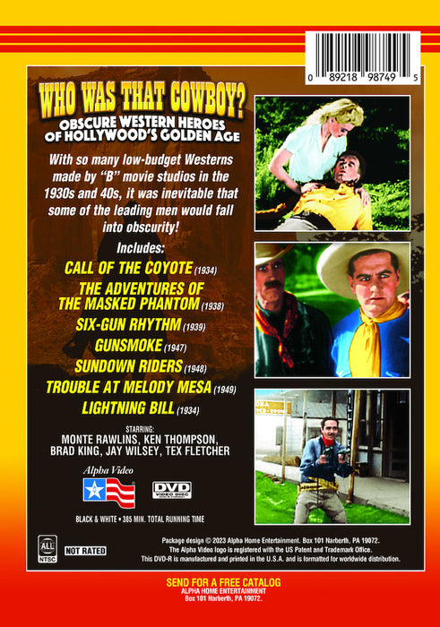 Who Was That Cowboy? (MOD) (DVD Movie) - back cover art