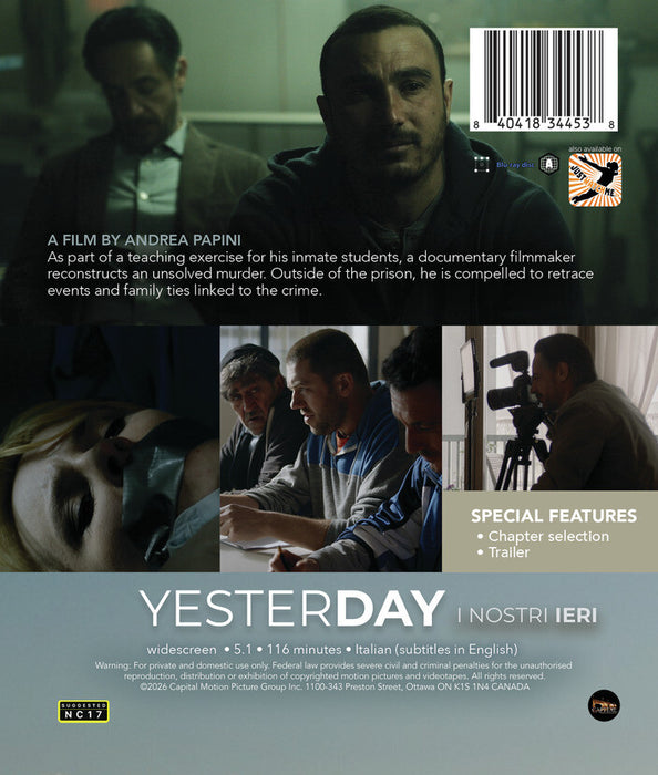 Yesterday (MOD) (BluRay Movie) - back cover art