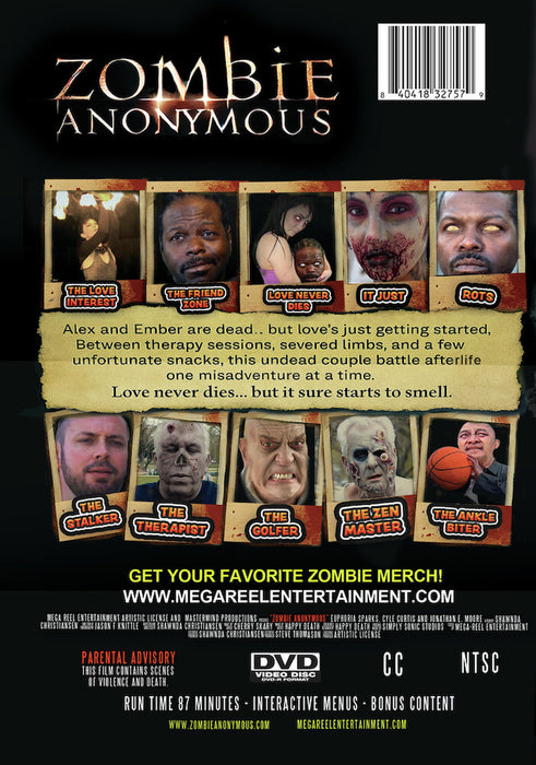 Zombie Anonymous (MOD) (DVD Movie) - back cover art